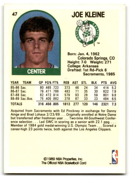 1989-90 Hoops Joe Kleine Boston Celtics #47