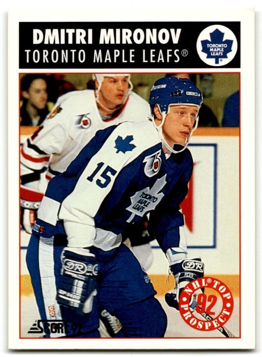 1992-93 Score Dmitri Mironov Toronto Maple Leafs #468