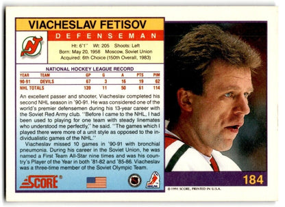 1991-92 Score Viacheslav Fetisov New Jersey Devils #184