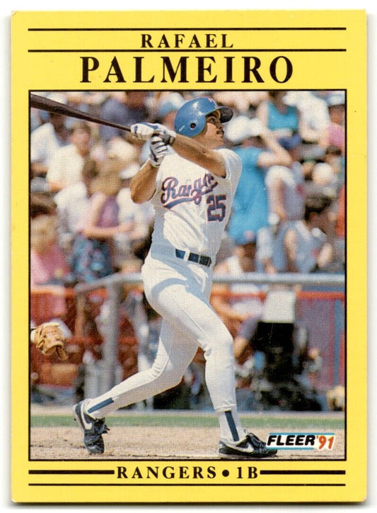 1991 Fleer Rafael Palmeiro Texas Rangers #295