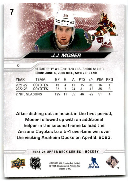 2023-24 Upper Deck J.J. Moser Arizona Coyotes #7