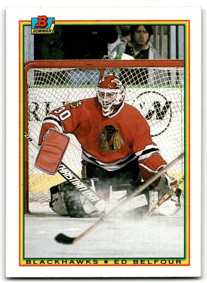 1990-91 Bowman Ed Belfour Rookie Chicago Blackhawks #7