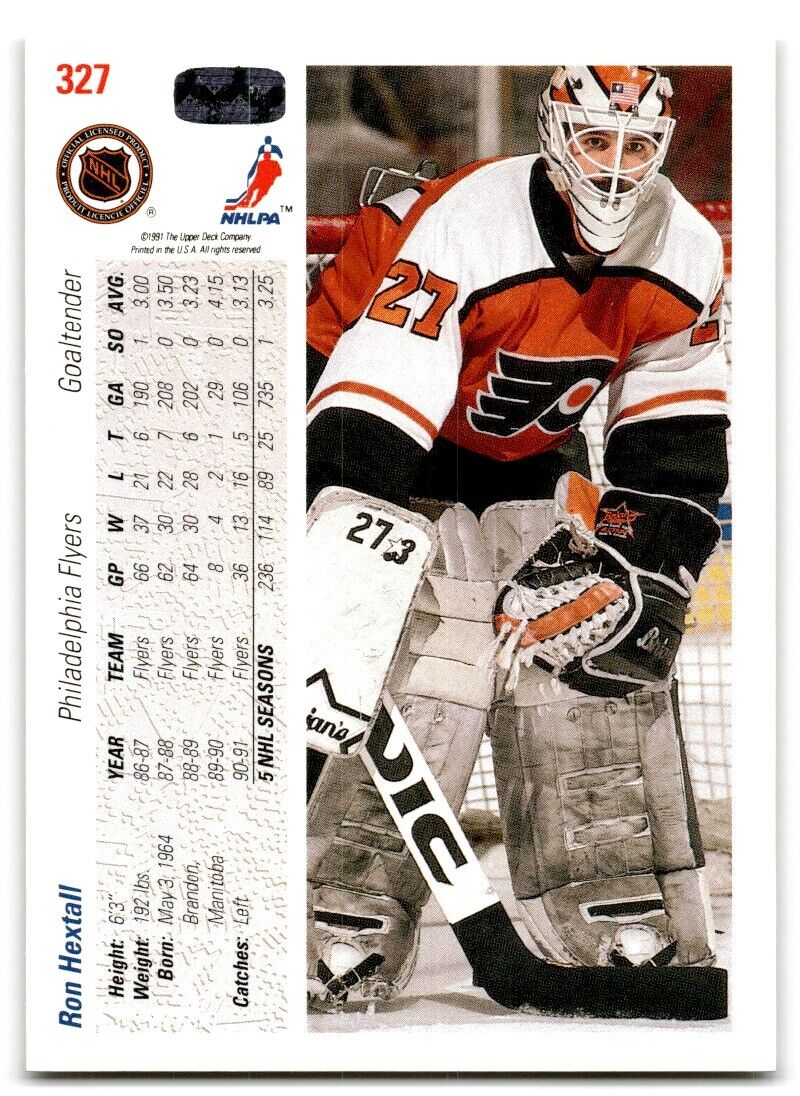 1991-92 Upper Deck Ron Hextall Philadelphia Flyers #327