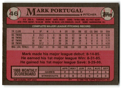 1989 Topps Mark Portugal Minnesota Twins #46