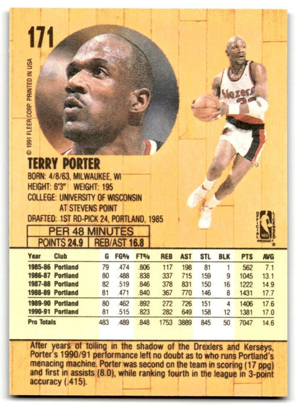 1991-92 Fleer Terry Porter Portland Trail Blazers #171