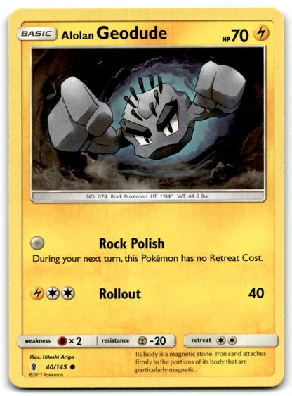 2017 Sun & Moon - Guardians Rising Alolan Geodude Basic/Common #40