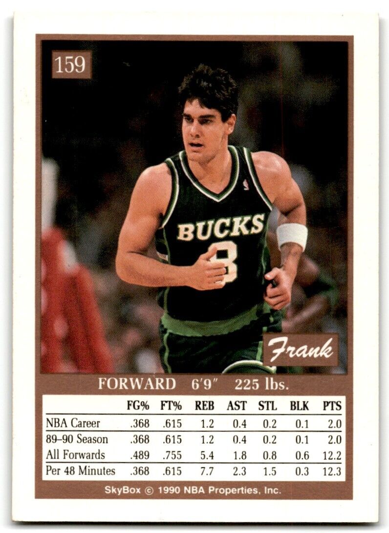 1990-91 SkyBox Frank Kornet Milwaukee Bucks #159