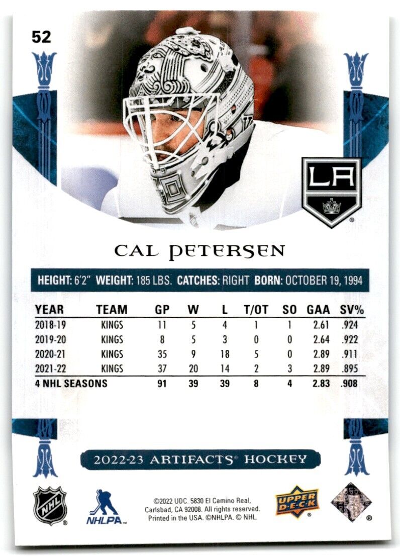 2022-23 Upper Deck Artifacts Cal Petersen Los Angeles Kings #52