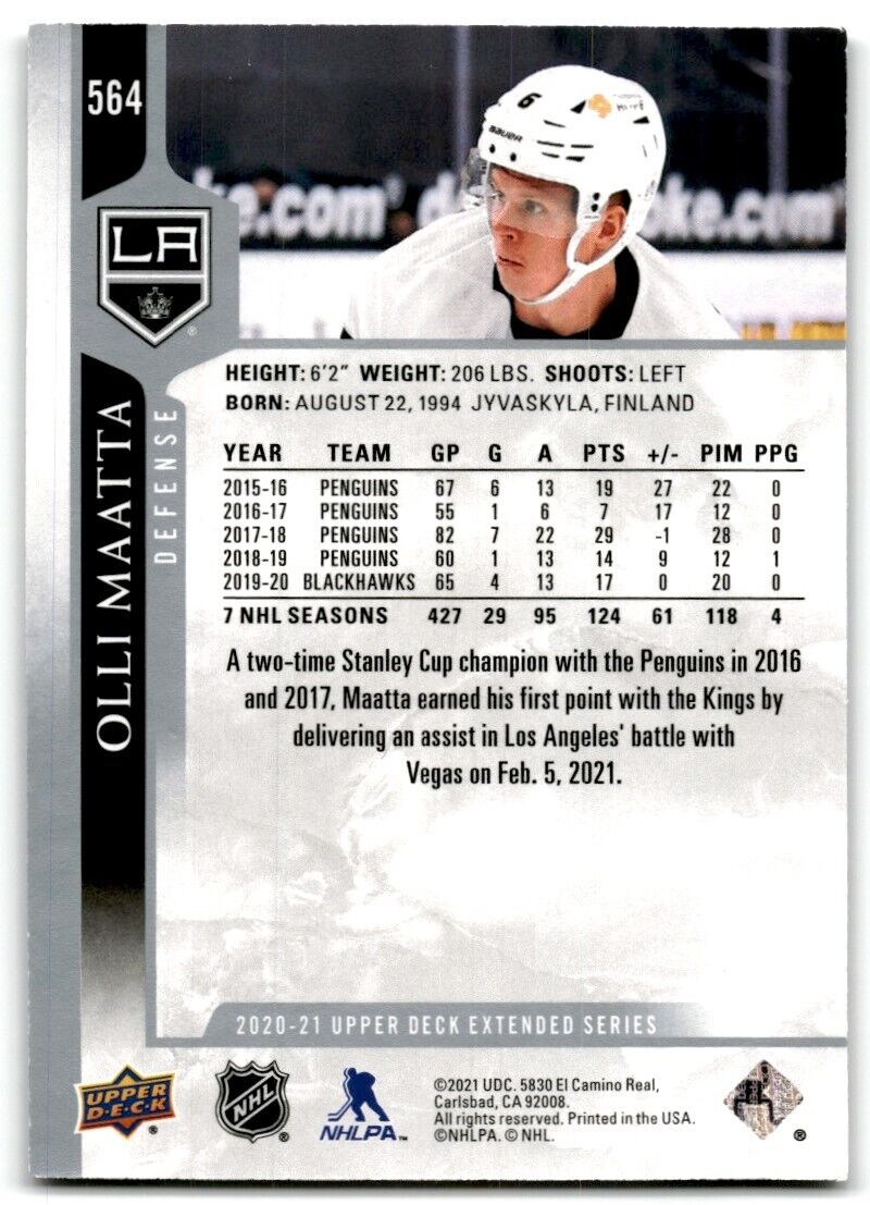 2020-21 Upper Deck Olli Maatta Los Angeles Kings #564