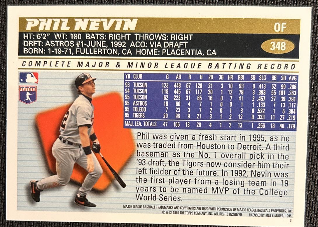 1997 Topps Phil Nevin Detroit Tigers #369