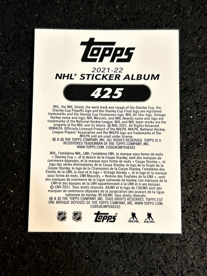 2021-22 Topps NHL Stickers #425 Sidney Crosby - Pittsburgh Penguins FOIL