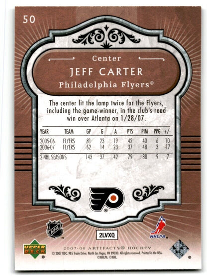 2007-08 Upper Deck Artifacts Jeff Carter Philadelphia Flyers #50