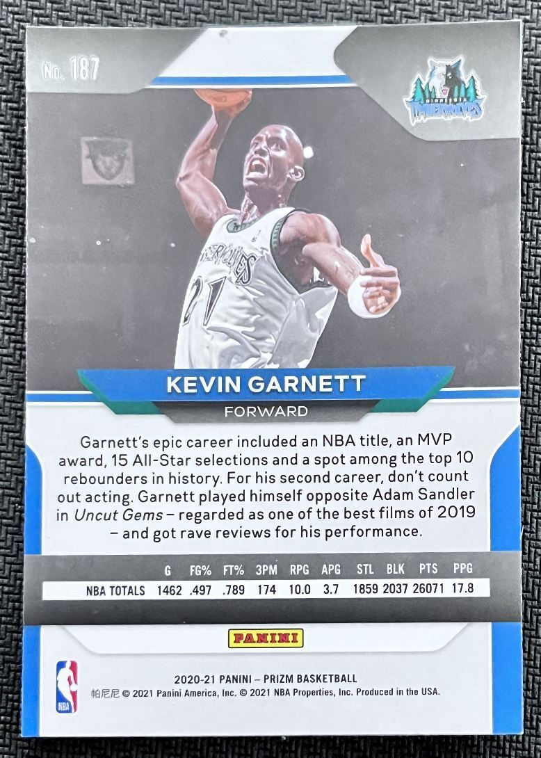 2020-21 Panini Prizm Kevin Garnett Minnesota Timberwolves #187