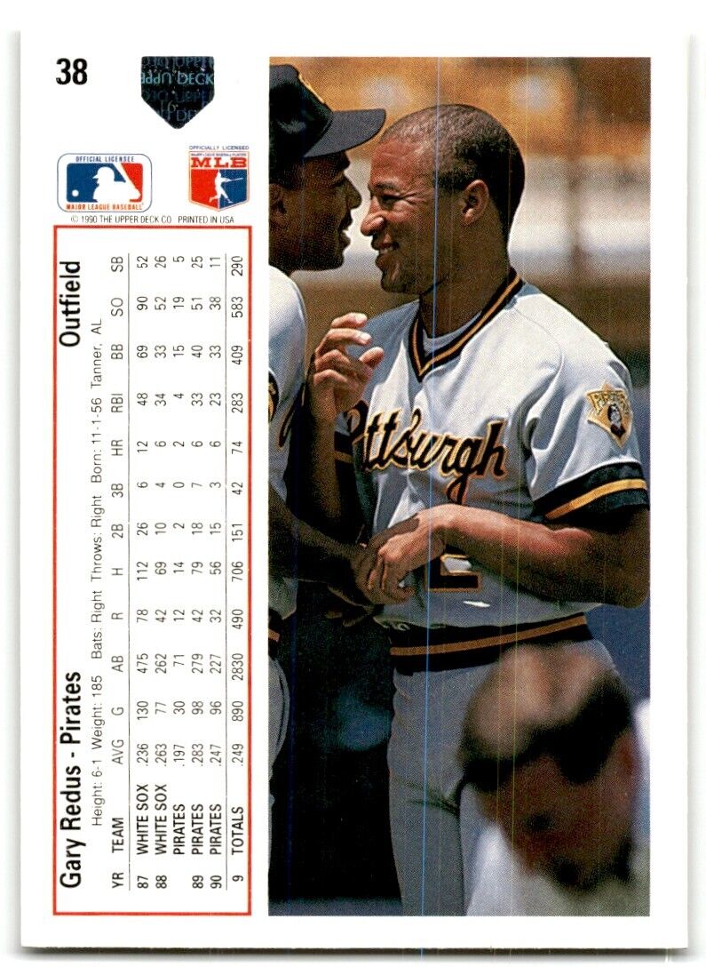 1991 Upper Deck Gary Redus Pittsburgh Pirates #38