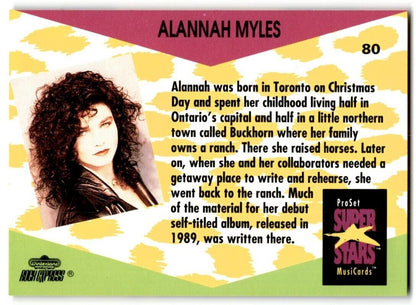 1991-92 ProSet Super Stars MusiCard Alannah Myles #80