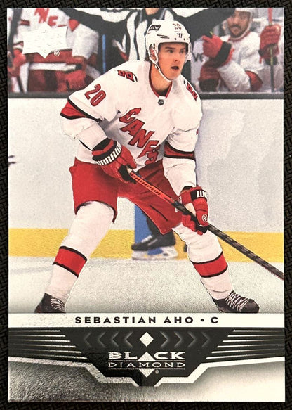 2021-22 Upper Deck 2005-06 Black Diamond Retro Sebastian Aho Carolina Hurricanes