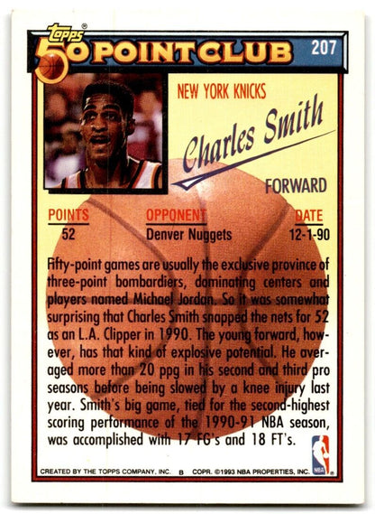 1992-93 Topps 50 point Club Charles Smith Los Angeles Clippers #207