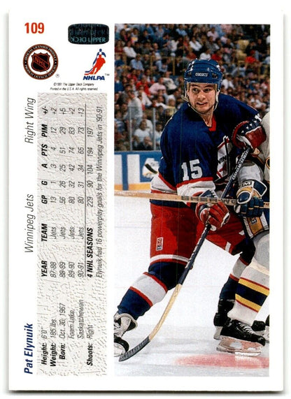 1991-92 Upper Deck Pat Elynuik Winnipeg Jets #109