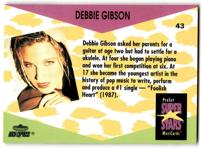 1991-92 ProSet Super Stars MusiCard Debbie Gibson #43