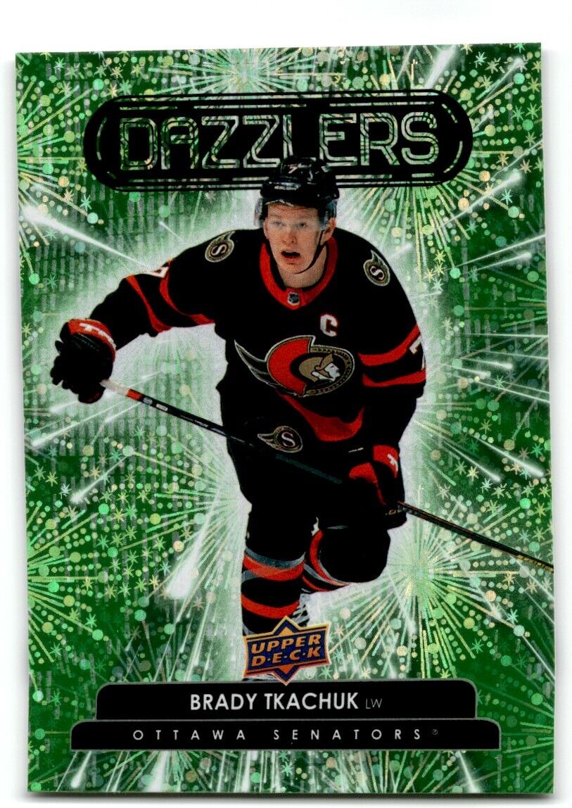 2022-23 Upper Deck Dazzlers Brady Tkachuk green Ottawa Senators #DZ-2