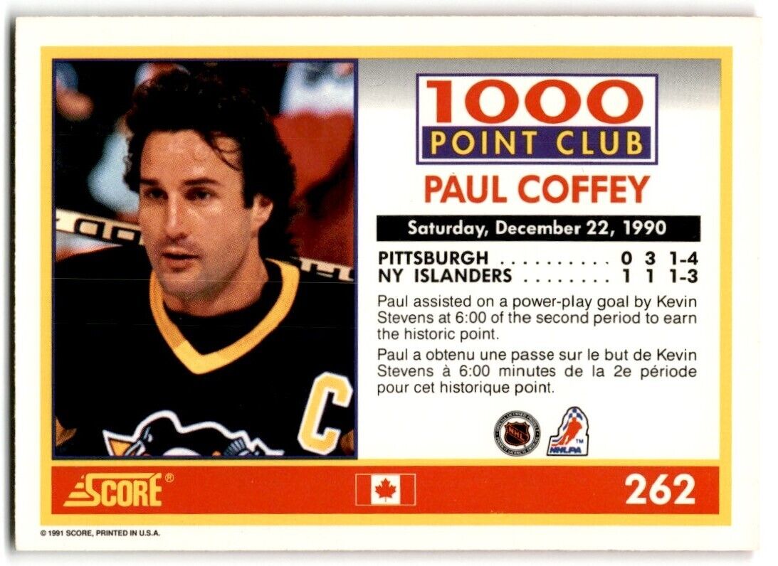 1991-92 Score Canadian Bilingual Paul Coffey Pittsburgh Penguins #262