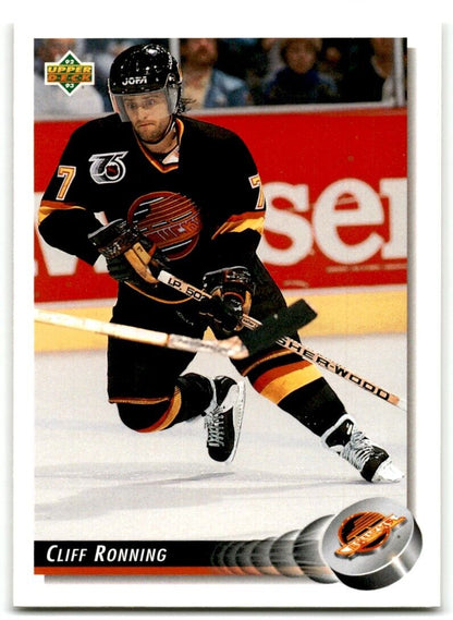 1992-93 Upper Deck Cliff Ronning Vancouver Canucks #160