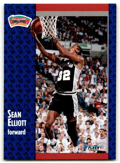 1991-92 Fleer Sean Elliott San Antonio Spurs #185