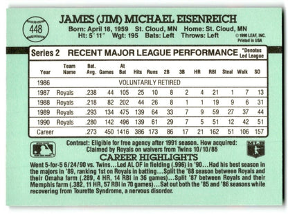 1991 Donruss Jim Eisenreich Kansas City Royals #448