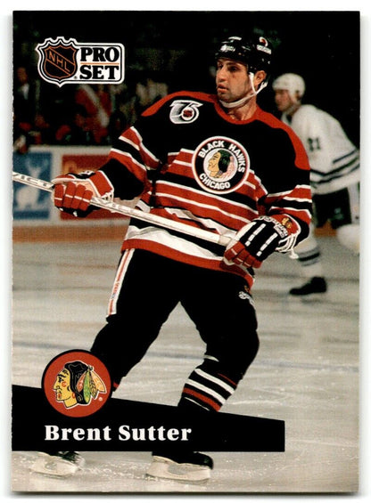 1991-92 Pro Set Brent Sutter Chicago Blackhawks #374