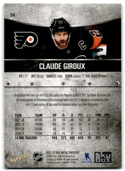 2021-22 Skybox Metal Universe Claude Giroux Philadelphia Flyers #94