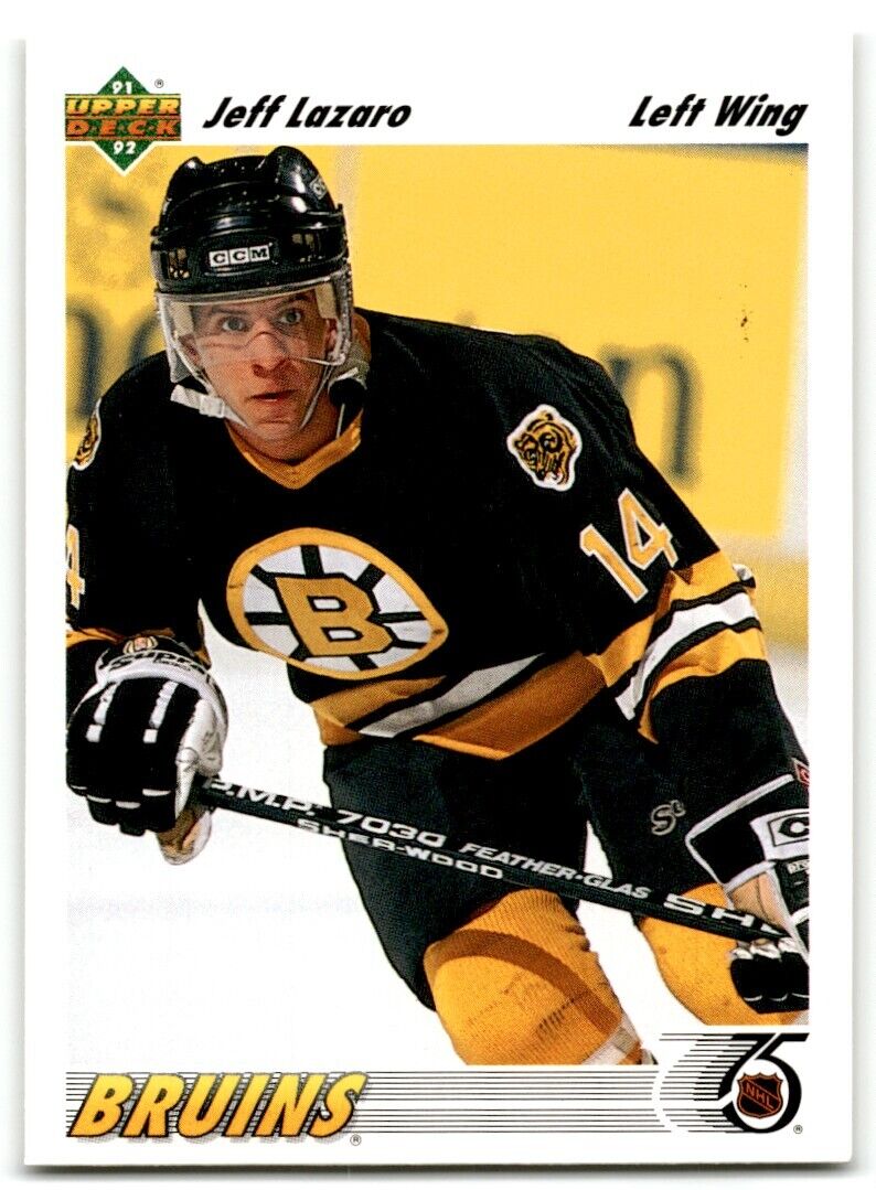 1991-92 Upper Deck Jeff Lazaro Rookie Boston Bruins #364