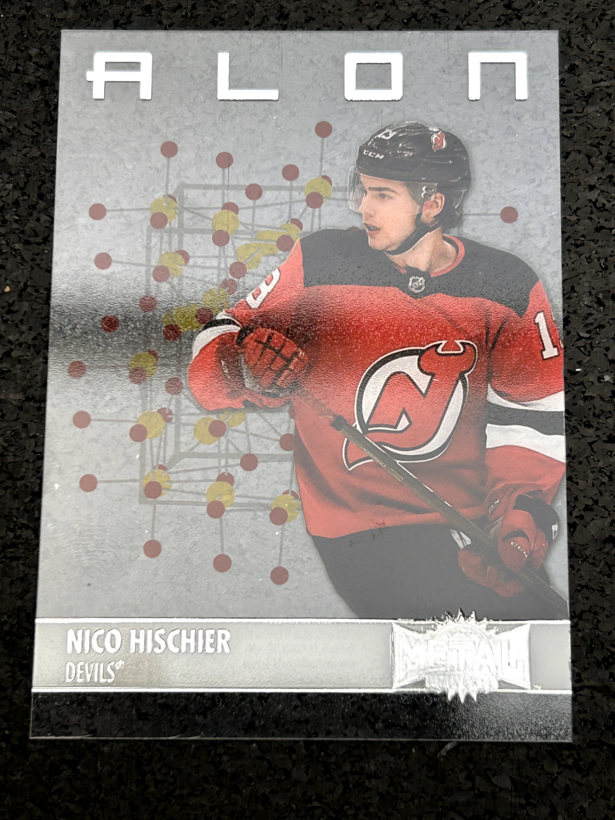 2020-21 Skybox Metal Universe Alon Nico Hischier New Jersey Devils #A-24