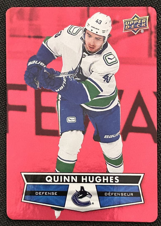 2021-22 Upper Deck Tim Hortons Red Die Cut Quinn Hughes Vancouver Canucks #DC-50