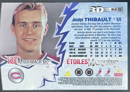 1996-97 Pinnacle McDonald's 3D Ice Breakers Jocelyn Thibault Montreal Canadiens