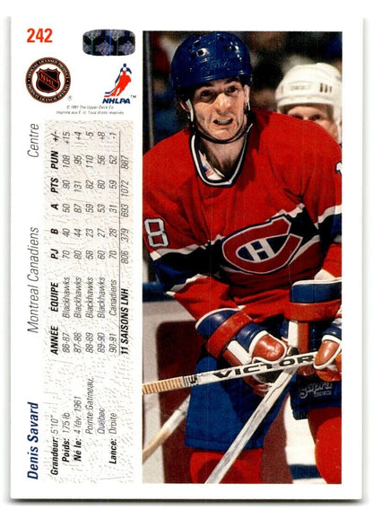 1991-92 Upper Deck French Denis Savard Montreal Canadiens #242