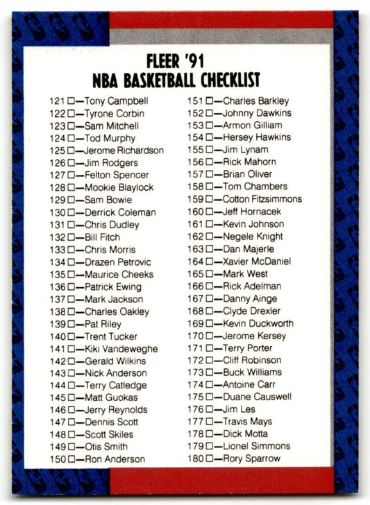 1991-92 Flleer Update Basketball Checklist #240