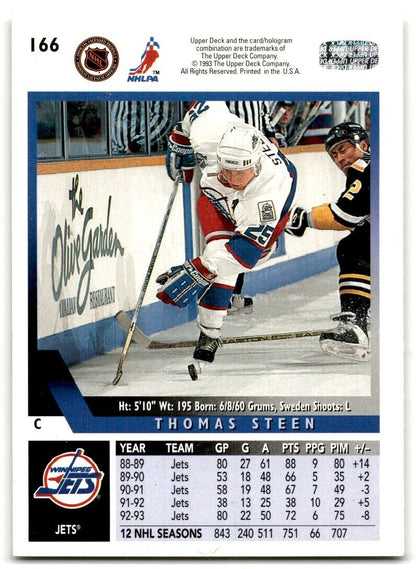 1993-94 Upper Deck Thomas Steen Winnipeg Jets #166