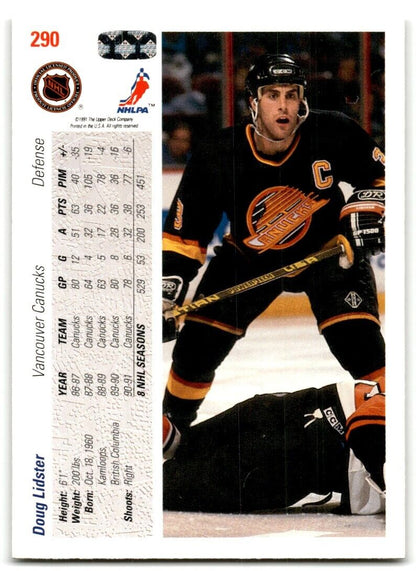 1991-92 Upper Deck Doug Lidster Vancouver Canucks #290