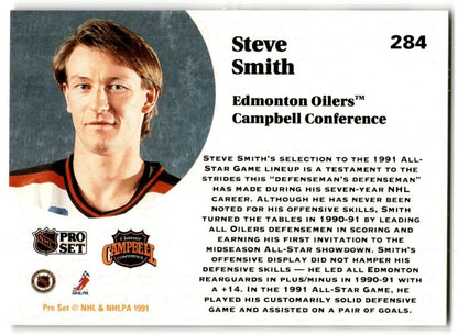 1991-92 Pro Set Steve Smith Edmonton Oilers #284