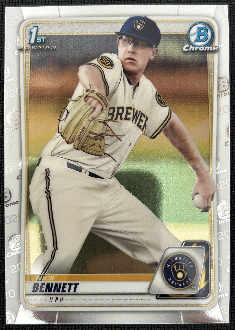 2020 Bowman Chrome Prospects Nick Bennett Milwaukee Brewers #BCP-140