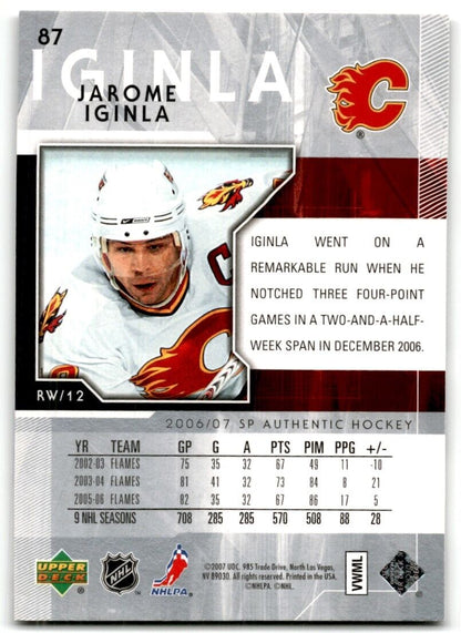 2006-07 SP Authentic Jarome Iginla Calgary Flames #87