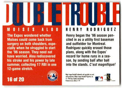 1997 Ultra Double Trouble Henry Rodriguez/Moises Alou Montreal Expos #16