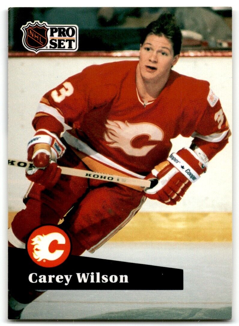 1991-92 Pro Set French Carey Wilson Calgary Flames #36