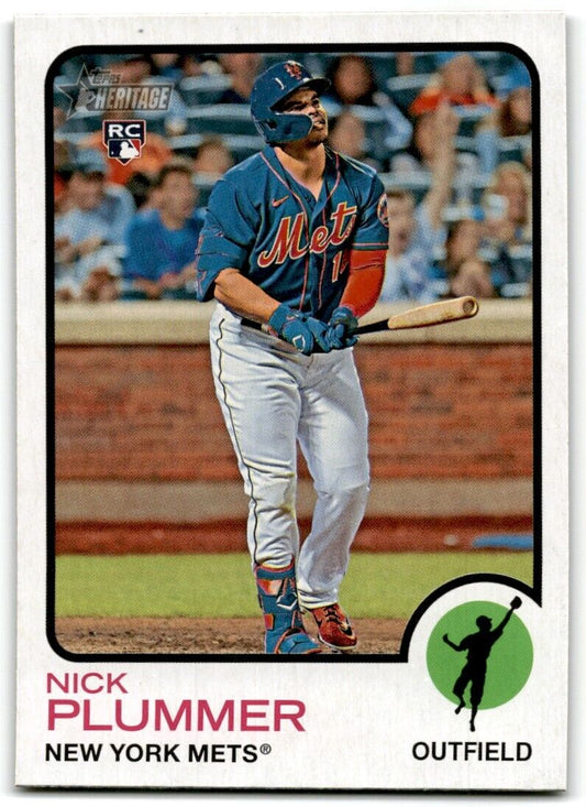 2022 Topps Heritage Nick Plummer Rookie New York Mets #624