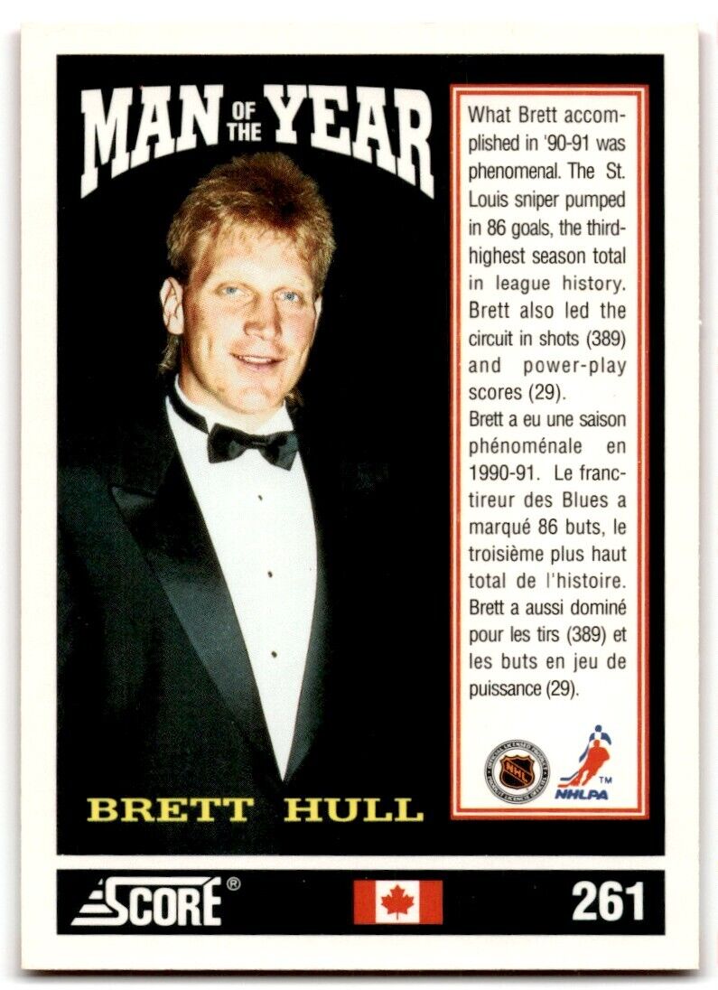 1991-92 Score Canadian Bilingual Brett Hull St. Louis Blues #261