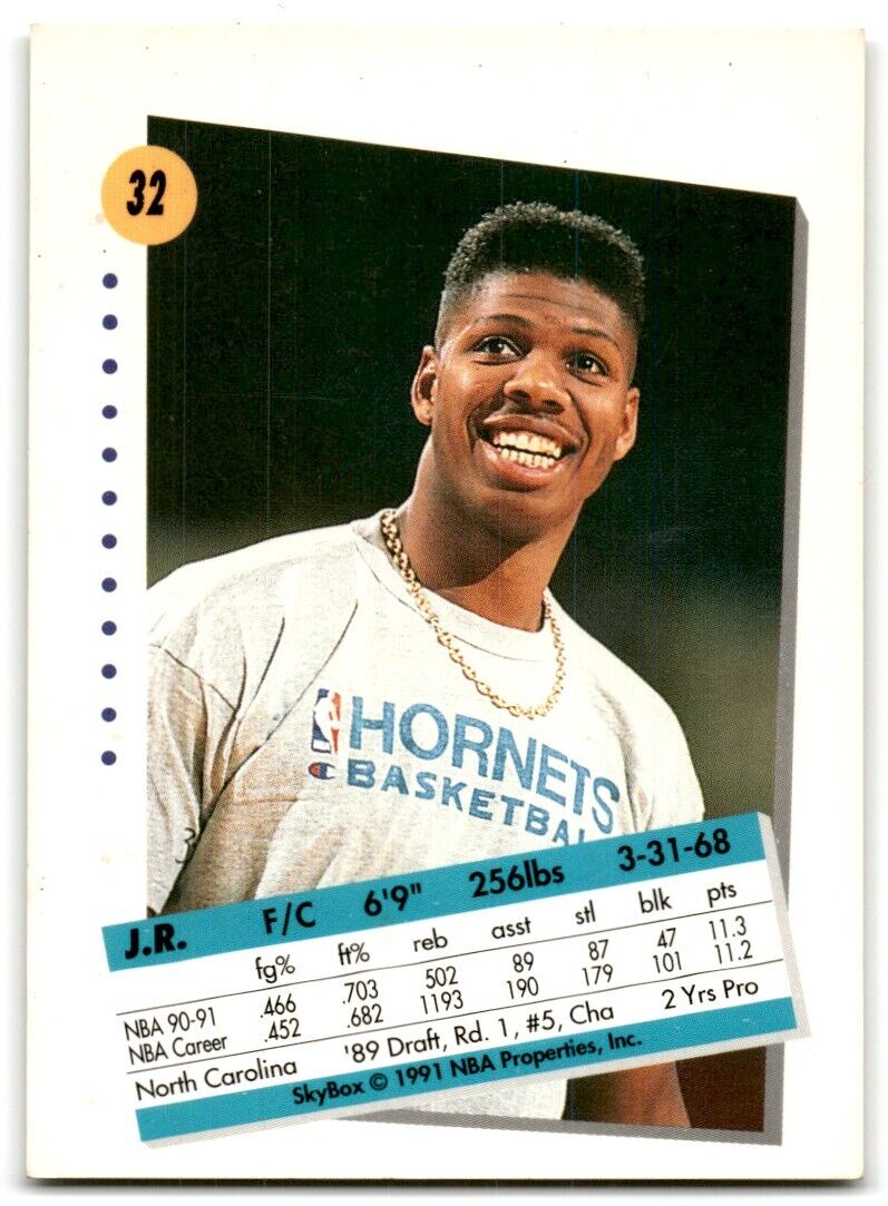 1991-92 SkyBox J.R. Reid Charlotte Hornets #32