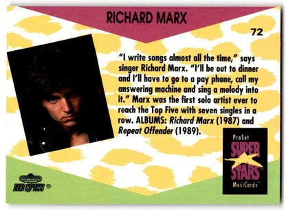 1991-92 ProSet Super Stars MusiCard Richard Marx #72