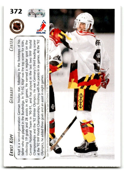 1992-93 Upper Deck Ernst Kopf Rookie Germany #372