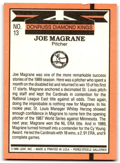 1990 Donruss Diamond Kings Joe Magrane St. Louis Cardinals #13