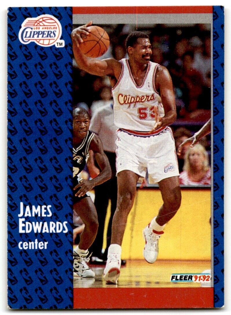 1991-92 Fleer James Edwards Los Angeles Clippers #296